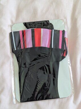 Generic Striped Top Sheer Hold Up Pantyhose OS